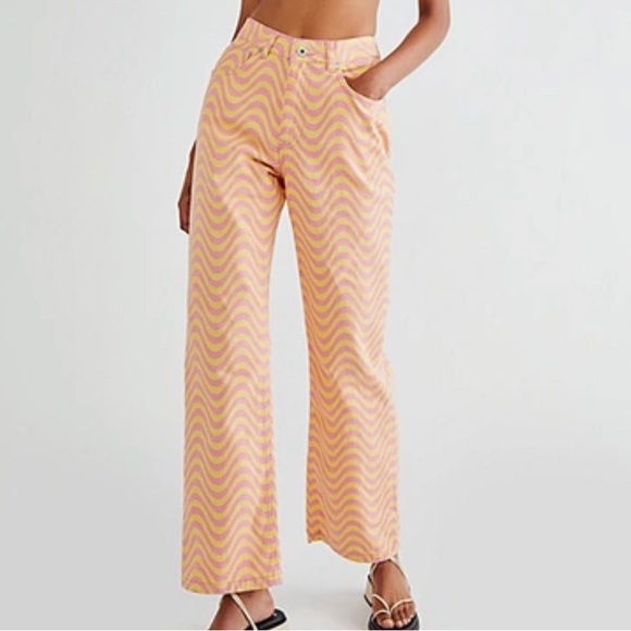 The Ragged Priest Sold Out Pink and Yellow Zig Zag Print Jeans - Picture 3 of 8